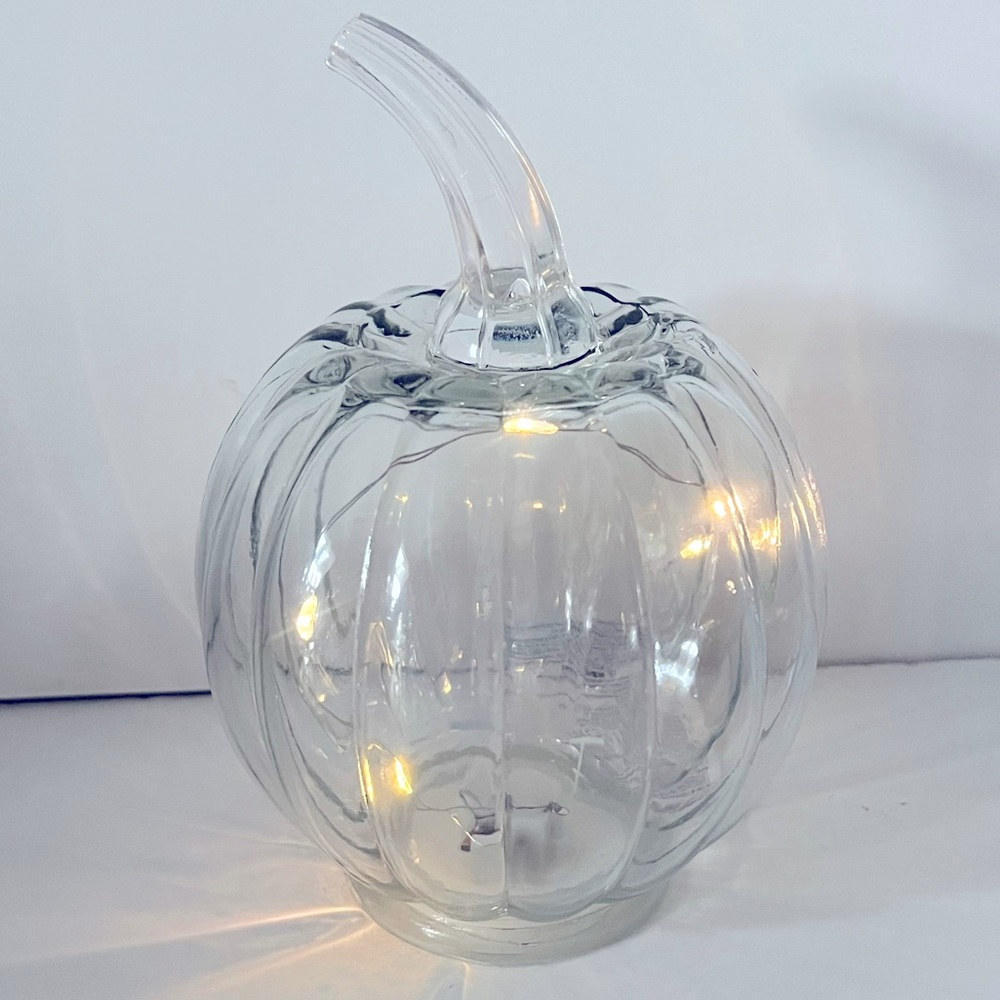 Target 🎯 Clear Glass Lit Pumpkin🍂🍁